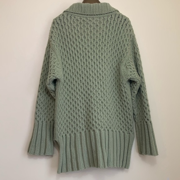 Millar Ireland Green Thick Knit Wool Cashmere Long Button Down Cardigan Jacket M - Picture 17 of 17